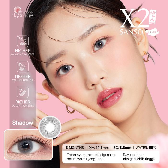 Gambar X2 Sanso Color - Varian Shadow Soflen Minus -   Softlens Silicone Hydrogel 14.5mm Base Curve 8.8mm 55% Water Content - Plano/Normal dari X2 Softlens Kota Administrasi Jakarta Pusat Tokopedia