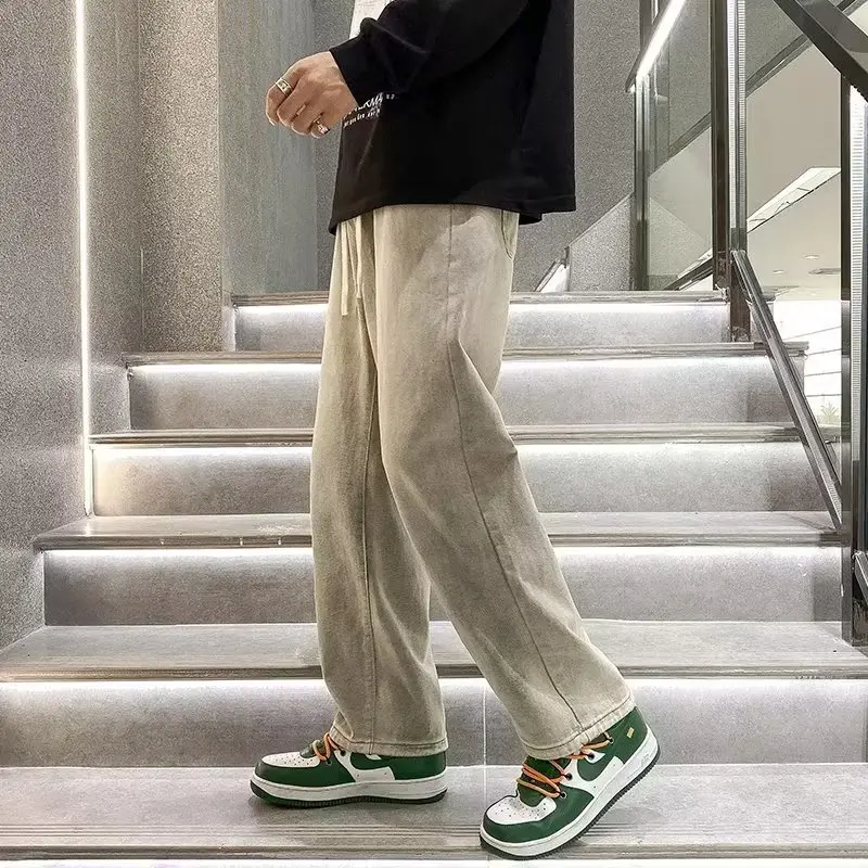 Spring and Autumn New Jeans Men's Straight Loose Summer Fashion Brand Retro Casual Long Pants Autumn and Winter
