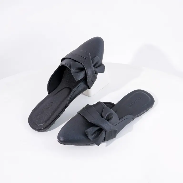 [Deliwafa] Camira Slop Fashion 2 Flat Shoes Wanita 1