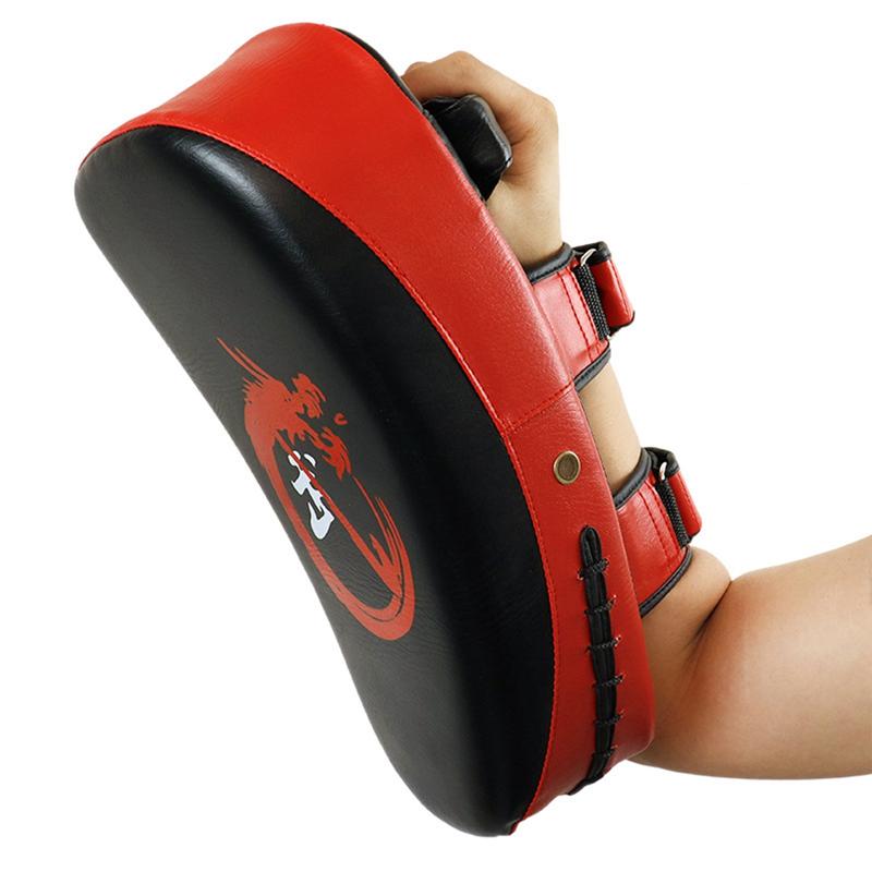 Product Introduction of 1PCS Curved Boxing Muay Thai Hand Target Wear Resistant Shock-Absorbing Faux Leather Kick Target 13