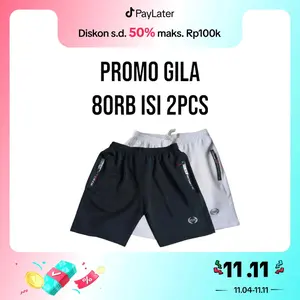 Paket 80rb isi 2pcs celana running pria gym misty elastis tebal Sport