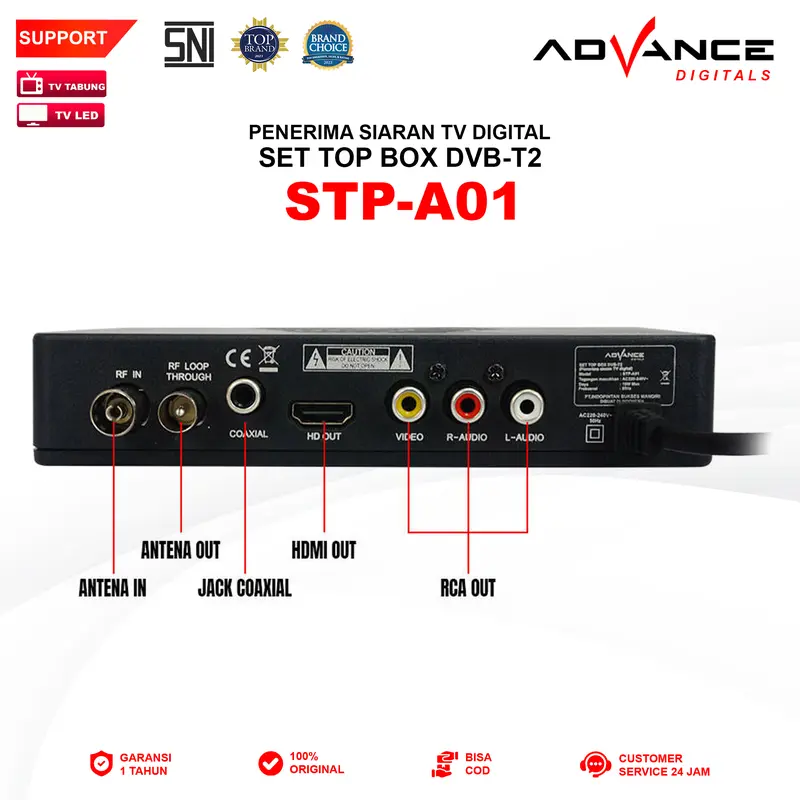 【COD】Advance STP-A01 Set Top Box STB Digital DVB Full HD Receiver TV Garansi Resmi 1 Tahun Antena Kabel 3