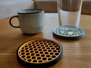 Tatakan Gelas Pattern Sarang Lebah Stylish Anti Air