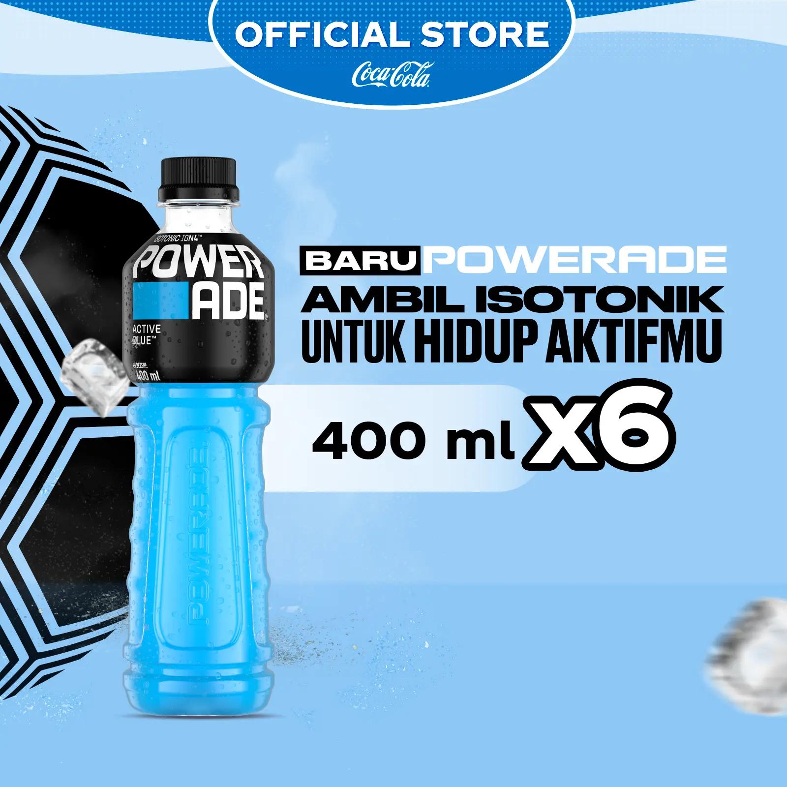 Powerade Active Blue 400ml x 6 pcs