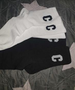 Product Review of Big C Letter Embroidered Ladies Mid-Tube Socks Autumn Winter Cotton Socks Sports Socks Women Stockings from T**7 0