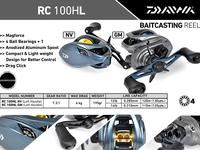 Gambar Reel Daiwa RC 100HL | Reel BC Daiwa | Reel Bait Casting - GM - Abu abu dari Sagara Pancing Kab. Sukabumi 5 Tokopedia