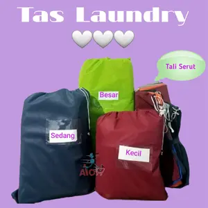 Tas Laundry Serut Bahan Tebal  Tas Serbaguna Kantong Ramah lingkungan | AIO Pakaian