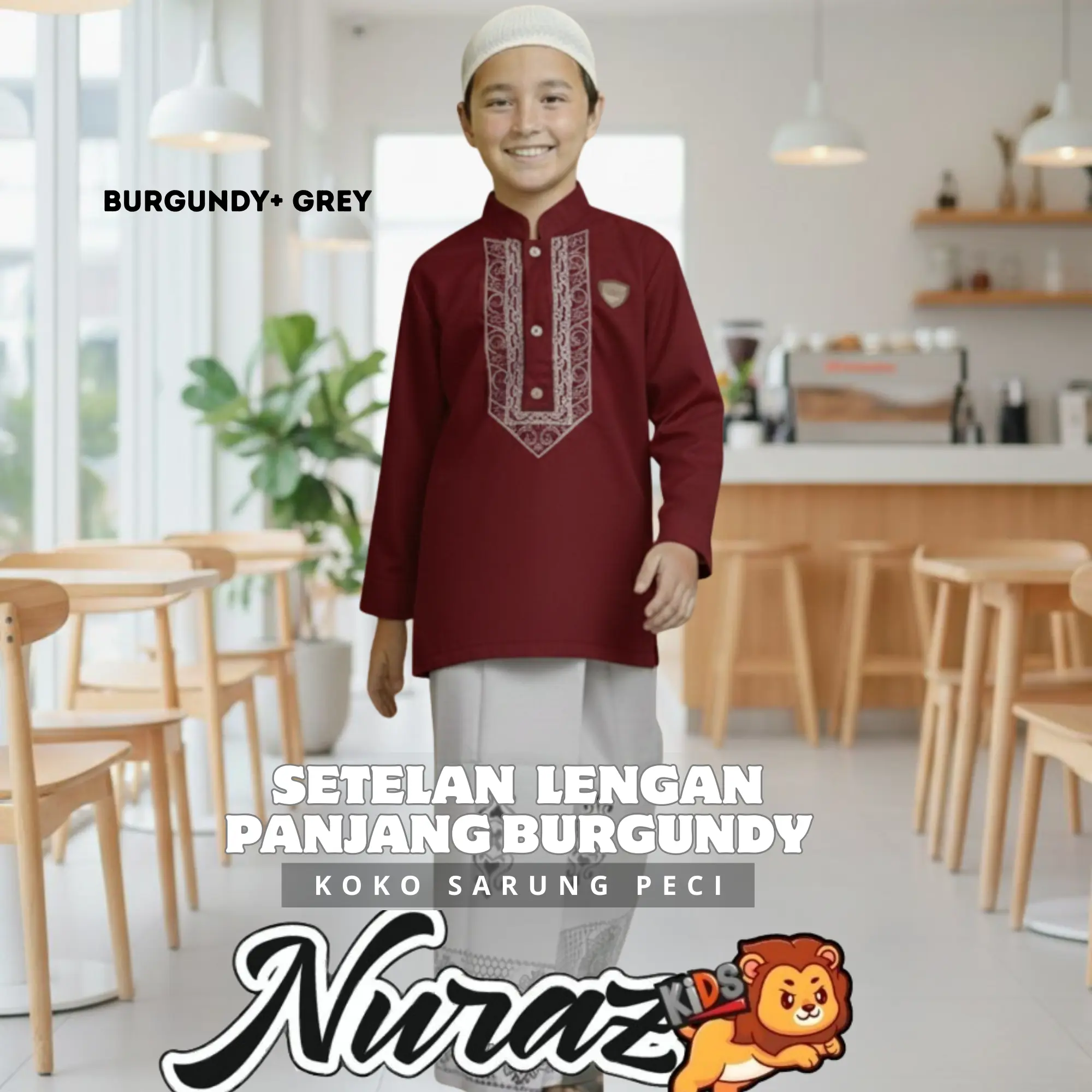 KOKO BURGUNDY + SARUNG GREY