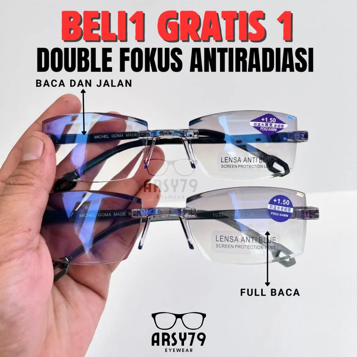 BELI 1 GRATIS 1 kacamata autofokus rabun dekat kacamata dan double fokus free box dan lap lensa