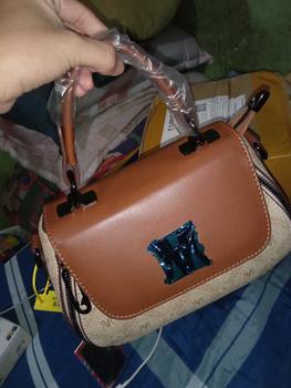 Product Review of Denifor C113  Luxury Bag Women's Bags Wording Design Brown Pvc Zipper sling bag  women beg silang  besar from N**h 0