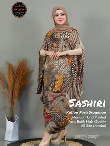 COD Kaftan Batik Neena SELENA / Dress Batik Solo / Baju kondangan wanita / Kaftan Batik Jumbo Solo bahan katun paris