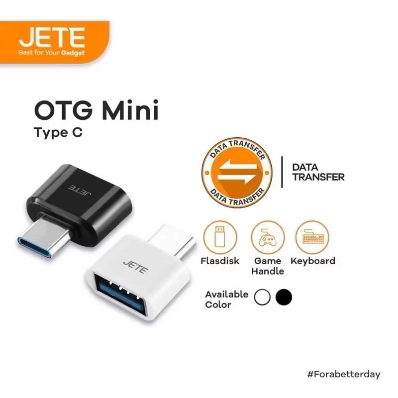 ￼OTG USB to Micro/Tipe C JETE - Kabel Adaptor OTG - Garansi 2 Tahun 1