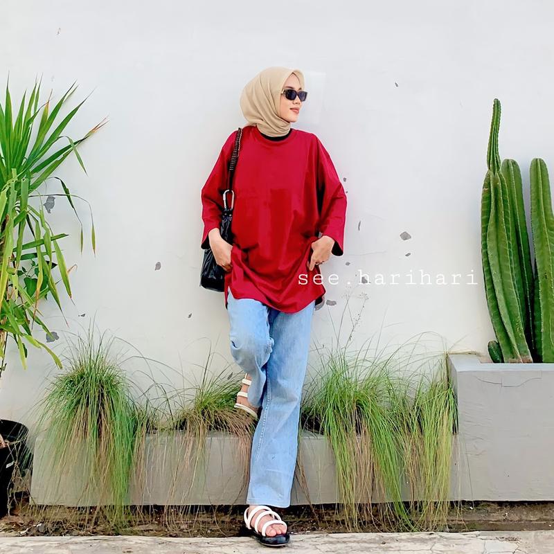 Oversized T-shirt | Kaos Oversize Wanita Polos | see.harihari 9