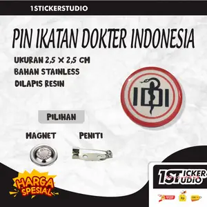 PIN Topi Mutz Bros Ikatan Dokter Indonesia Silver Resin Peniti Magnet Premium