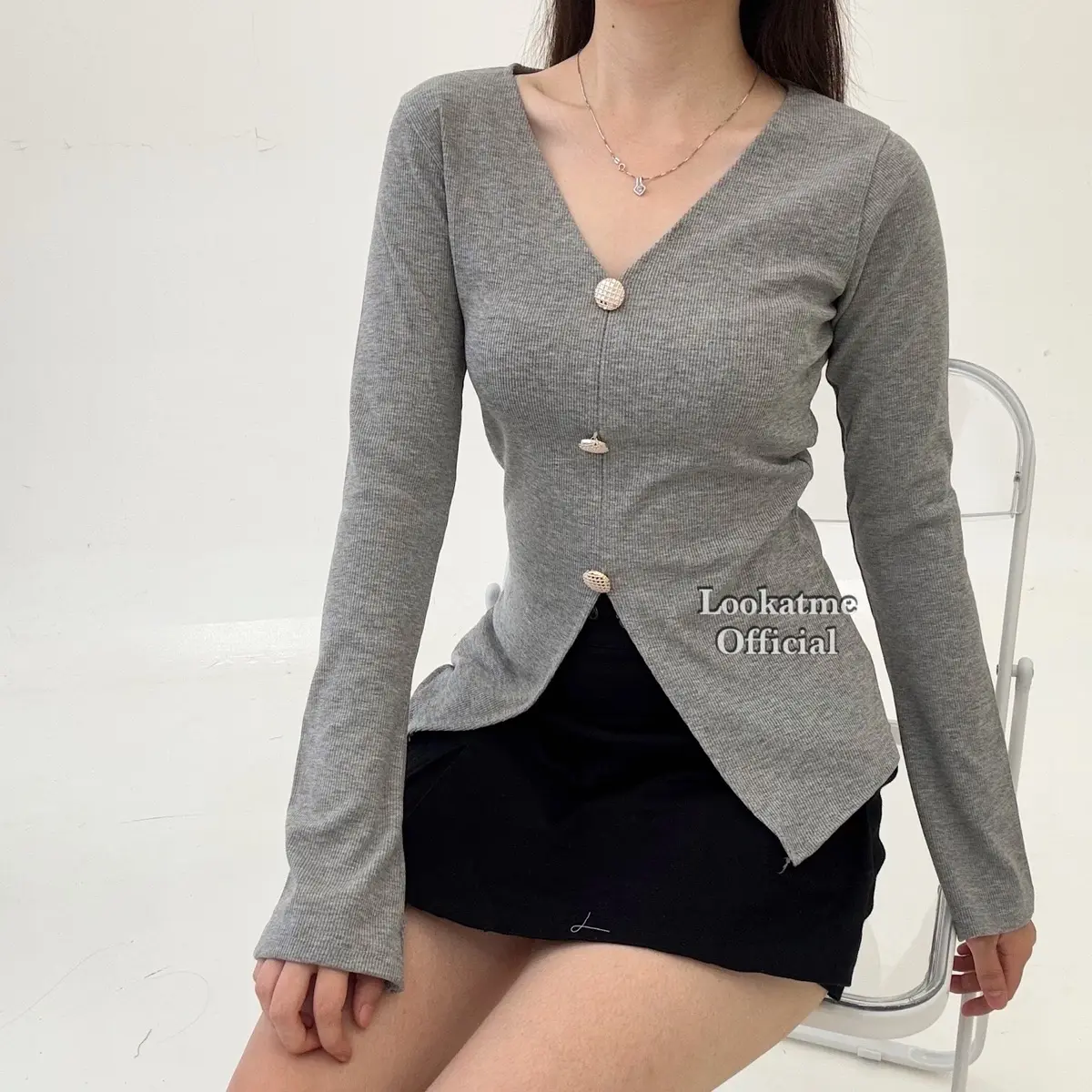 ￼JADE TOP - Atasan Wanita Longsleeve Lengan Panjang Bahan Knit Tebal Casual Top Basic Stretch Soft Knitwear