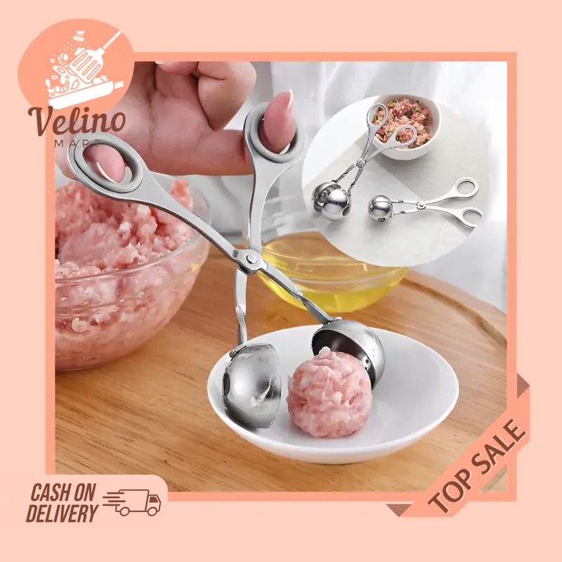 Cetakan Bakso Meatball Scoop  Model Gunting / Alat Pembuat Bakso Bahan Stainless Anti Lengket 0