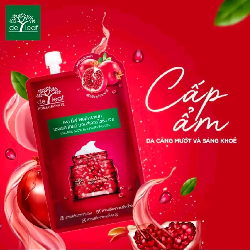1 TUÝP 6G GEL DƯỠNG ẨM LỰU ĐỎ DELEAF POMEGRANATE. (Chăm Sóc Da) Women 5