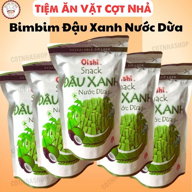 5 Gói bimbim Oishi Snack Đậu Xanh Nước Cốt Dừa Túi Zip 65g đồ ăn vặt ăn tuổi thơ snack bimbim food 