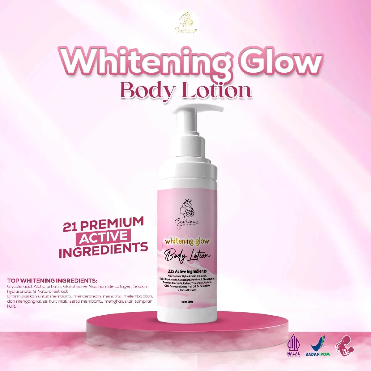 Whitening Glow Body Lotion Syahinaz