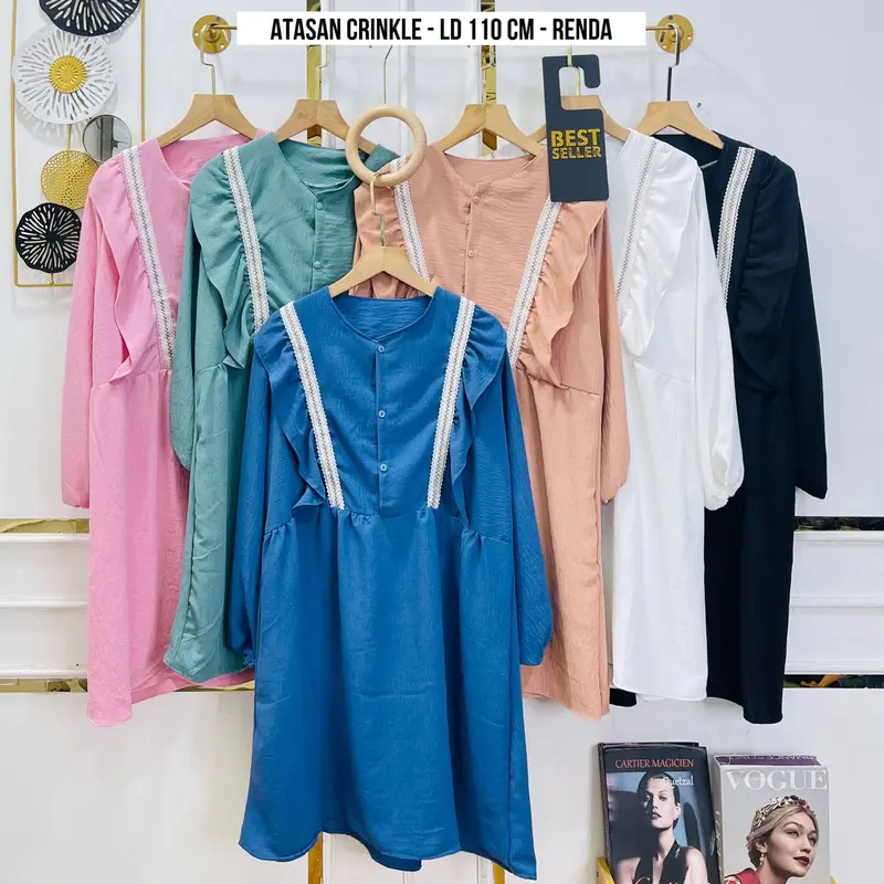 ATASAN CRINKLE WANITA TALI DADA POLOS 0