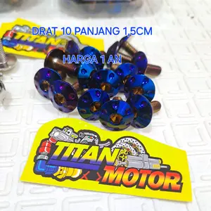 Baut Probolt Model Bintik untuk Plat Nomor motor universal cover knalpot dasbor cvt drat 10 panjang 1,5cm