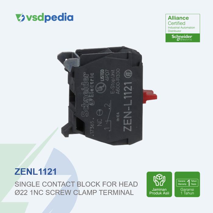 Gambar SCHNEIDER CONTACT BLOCK PANEL KENDALI BLOK KONTAK TUNGGAL 1NC SCREW ZENL1121 dari vsdpedia Kota Administrasi Jakarta Timur Tokopedia