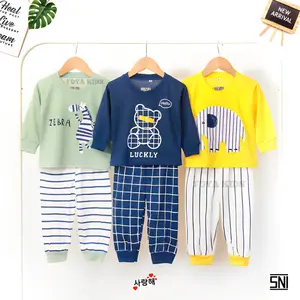 FOYA Kids - Setelan Premium Salur Anak laki - laki Usia 0-6 Tahun/Perempuan/Unisex Baju Tidur Anak Motif Animal