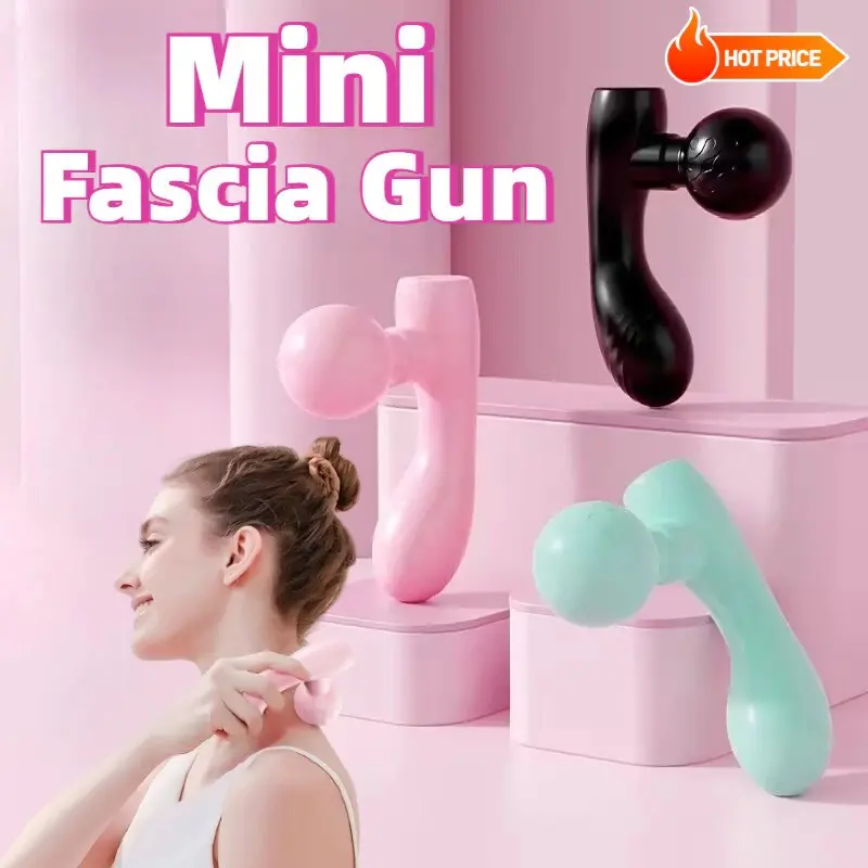 EMS Mini Fascia Gun 2 In 1 Alat Terapi Otot Elektrik Alat Pijat Getar 4 Tingkat Level Frekuensi Kecepatan Relaksasi Kebugaran 4 Mode Mini Portable