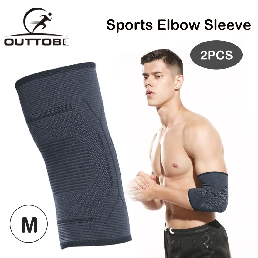 Outtobe Elbow Brace Compression Support Elbow Sleeve Outdoor Sport Elbow Pads Elbow Support Protector Arm Compression Sleeve Collision Avoidance Elbow Guard for Tennis Basketball Workouts Weightlifting