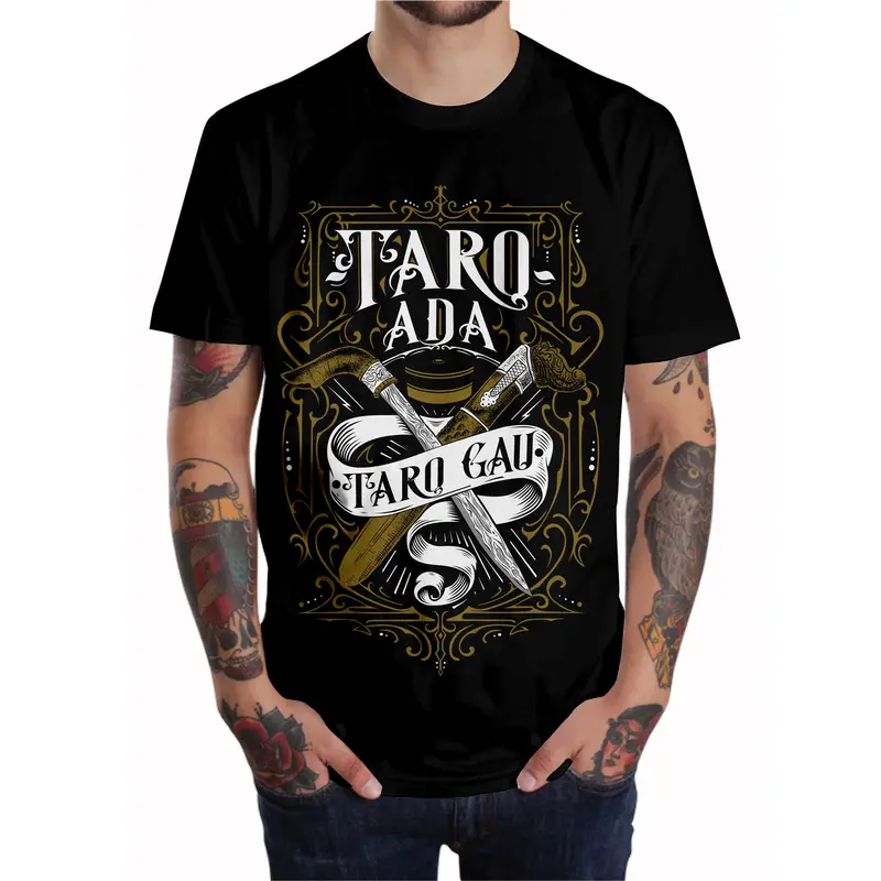 AGELLO  KAOS PREMIUM CULTURE TARO ADA TARO GAU KATUN COMBED 24S HITAM 0