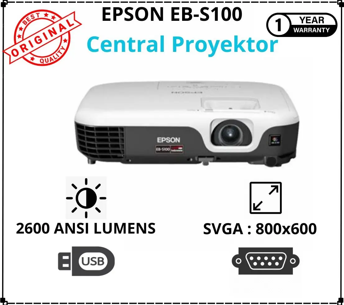 Proyektor Epson EB-S100 2600 Ansi Lumens - Epson Projector