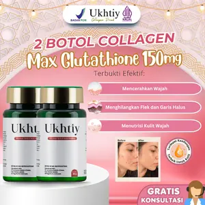 [2 Botol] Ukhtiy Collagen Drink - Perawatan Kulit Dari Dalam Tubuh - Memudarkan Flek Hitam dan Garis Halus - Mencerahkan dan Melembabkan Kulit