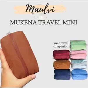Mukena Traveling Mini Pouch Gratis Sajadah Travel/ Mukena Dewasa Polos