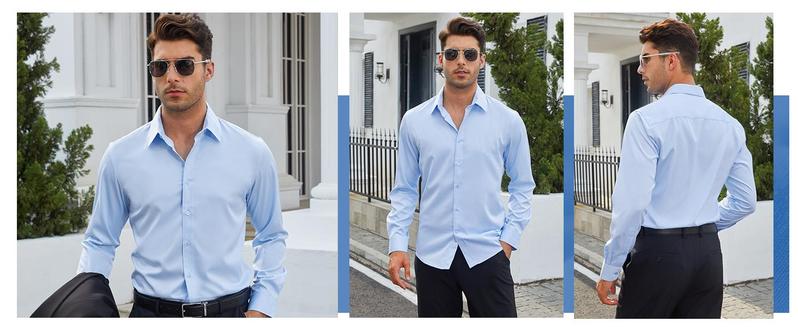Product Introduction of 3-Pack Alimens & Gentle Stain Sheild Dress Shirts for Men Slim Fit Mens Dress Shirts Long Sleeve Button Down Shirt Men Shirts 3