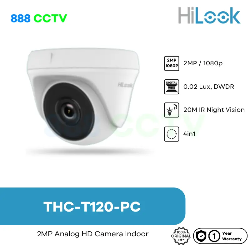 Camera CCTV 2MP Hilook THC-T120-PC Indoor
