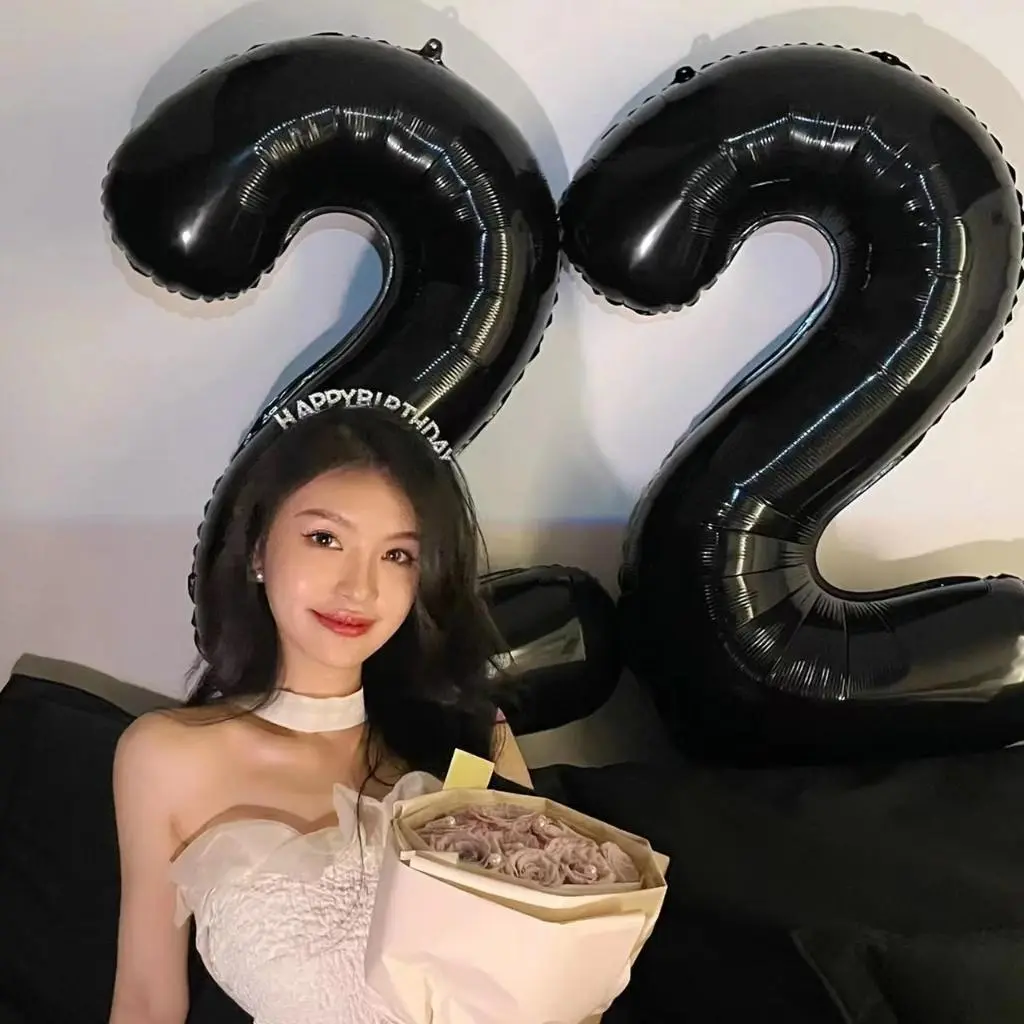 Giant 32inch Black Number Balloon 0-9 Large Number Helium Foil Balloons Baby Shower Anniversary Birthday Party Wedding Party Balloon