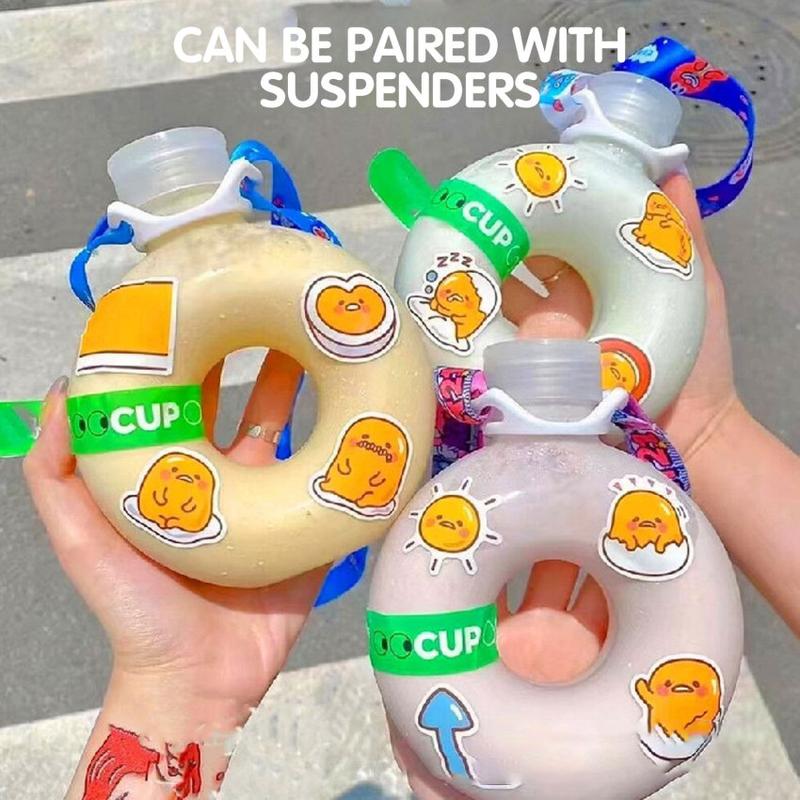 Product Introduction of Youth-friendly Water Bottle Bpa-free Drink Bottle Cute Donut Kids Water Bottle Leak-proof Travel Cup with Handle Ring Anti Fall 47