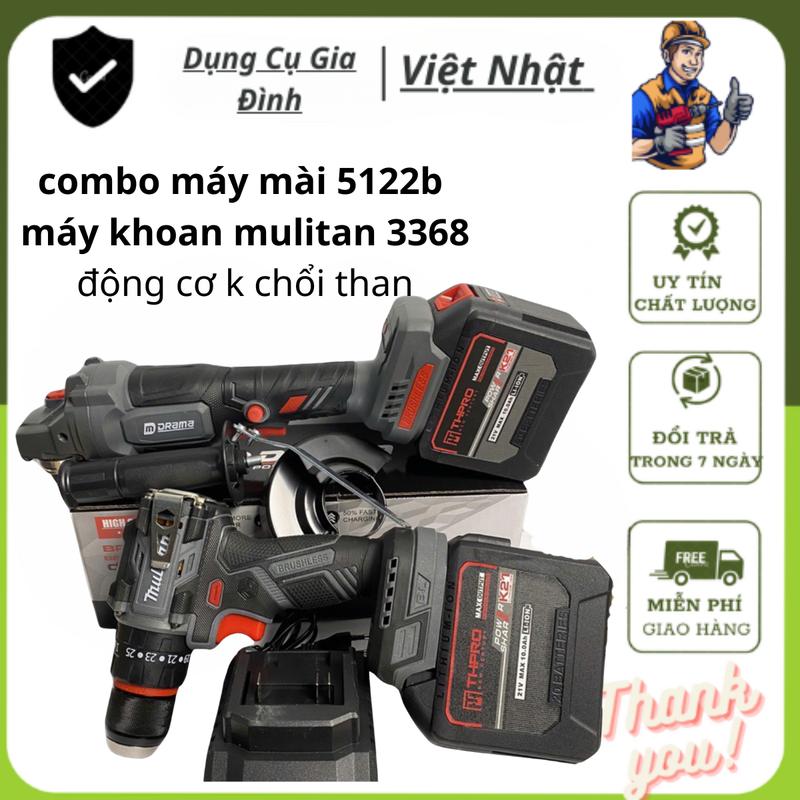 Máy Mài Pin Drama 5122B , Máy Khoan Mulitan 3368 . Động Cơ Không Chổi Than Chân Pin Phổ Thông máy  cắt  mini  cầm  tay