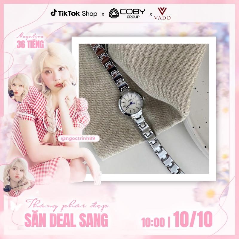 [MEGA - DH1159G] Đồng Hồ Nữ Mặt Tròn, Dây kim loại Đơn Giản, Sang Chảnh ( Kèm L50TR-HOAĐEN ) - COMBO26