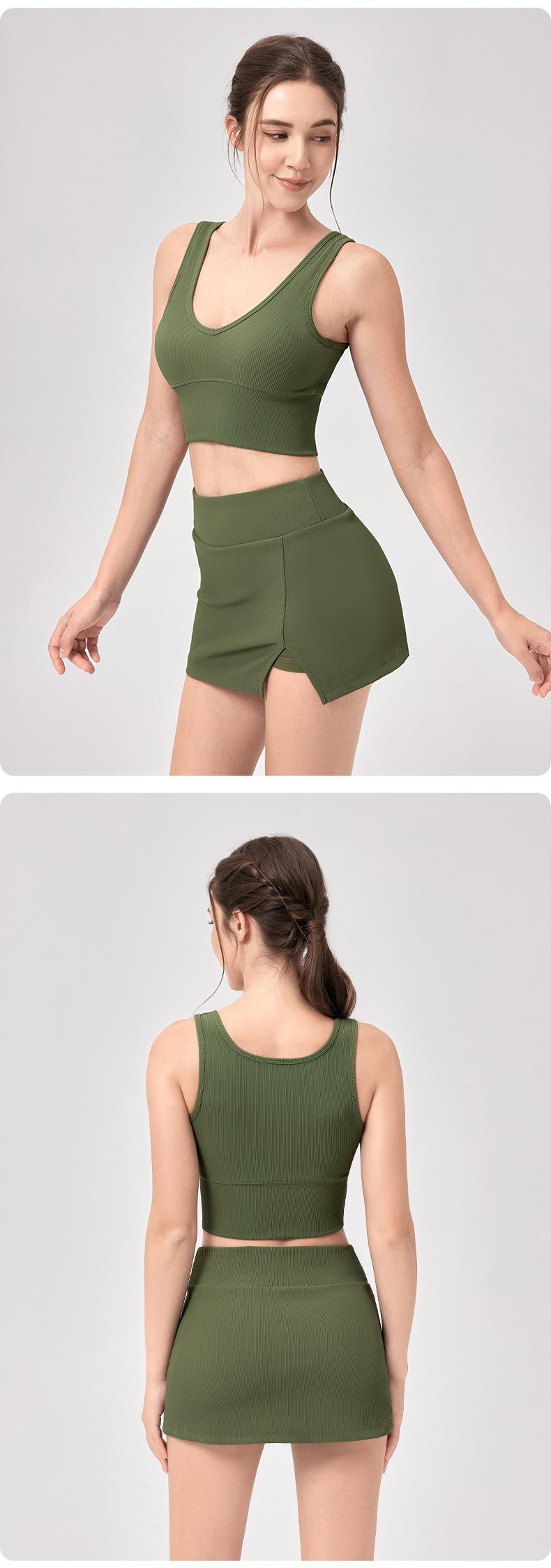 Product Introduction of JUM Tight stretch tennis skirt anti-slip High waisted sports Yoga fitness golf short culottes pocket  tennis miniskirt alix earle 20