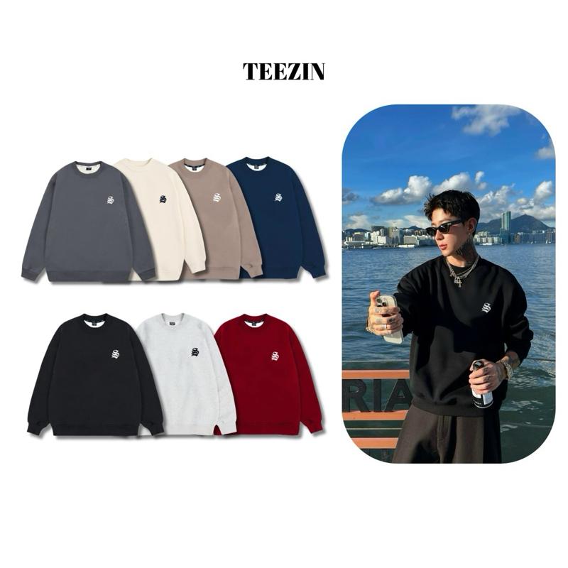Áo Sweater Nỉ Lông Cáo TEEZIN chất nỉ lông cáo mềm mịn dày dặn Logo Mini Basic Nam Nữ- tz105 Menswear