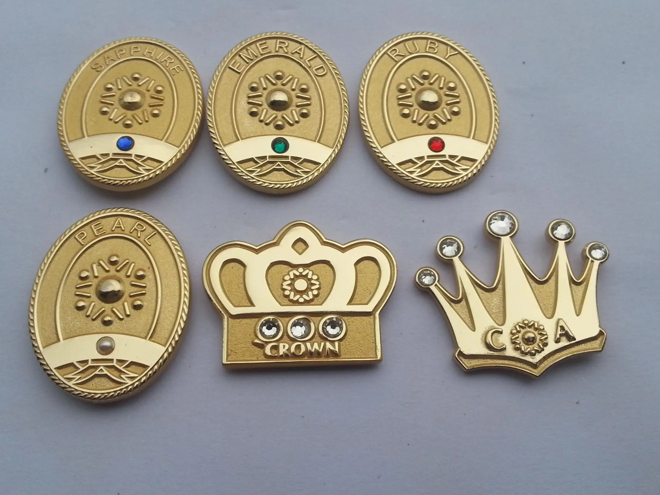 Pin Shapire, Emerald, Ruby, Pearl, Crown 3 & Crown 5