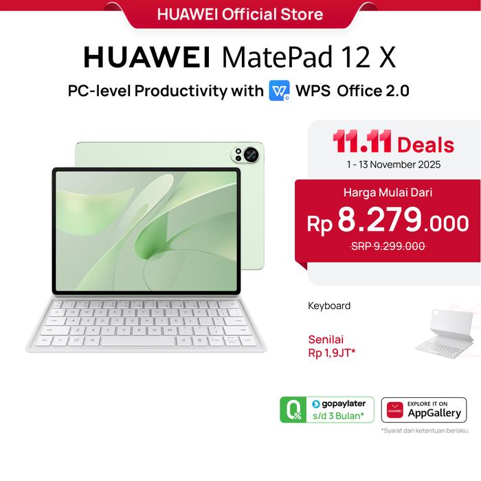 Gambar HUAWEI MatePad 12 X Tablet | PC-level WPS Office | PaperMatte Display | GoPaint | 66 W SuperCharge dari Huawei Indonesia Kota Tangerang Tokopedia