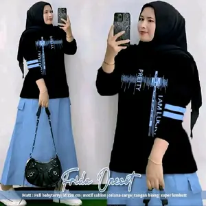SETELAN ROK MODEL CARGO OVERSIZE Baju Panjang Wanita