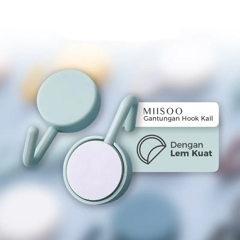 Hook Macaron Bulat Gantungan Dinding Bulat Polos Gantungan Kunci Baju Kuat Serbaguna 4