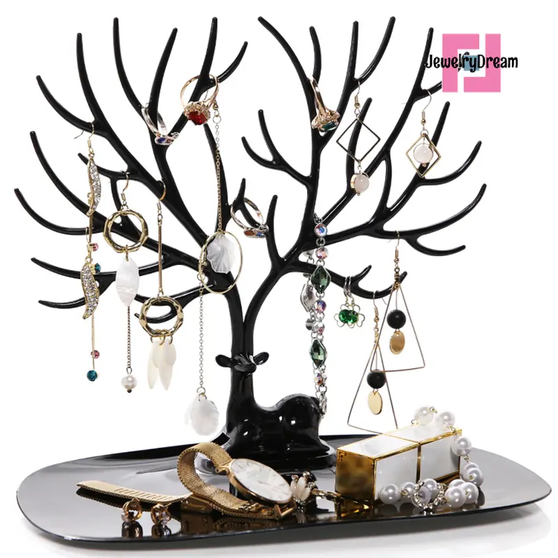 Jewelry  Tray  Jewelry Display Stand Tray Tree Storage Racks Earrings Necklaces Rings Jewelry Boxes Case Desktop Organizer Holder