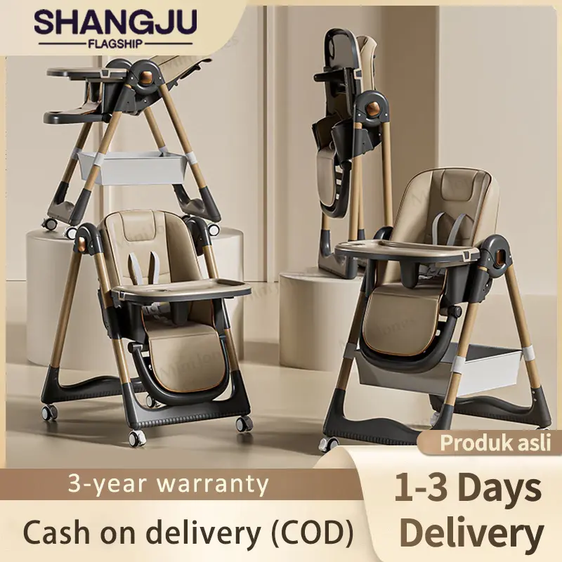 Multi-functional baby dining chair with adjustable height and back feeding chair for sitting and lying