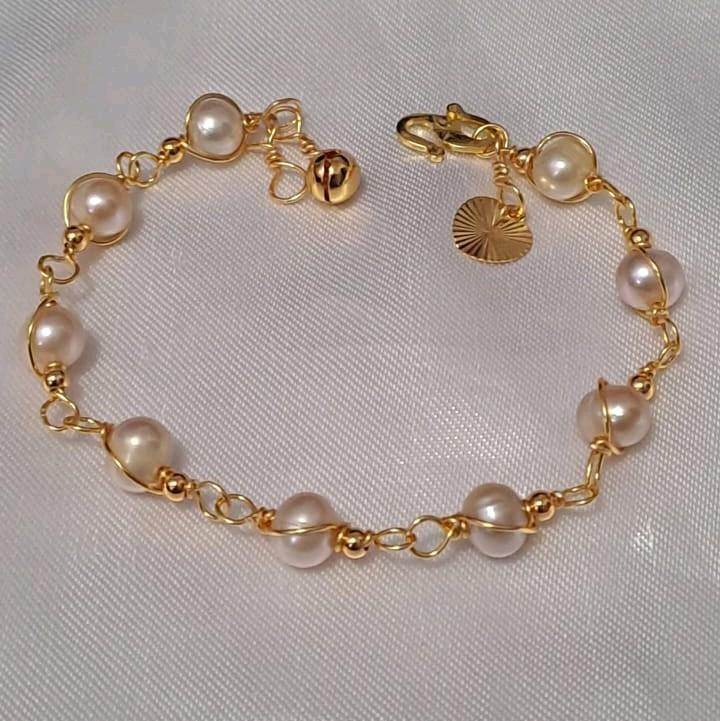 Gelang Rangan Mutiara Asli Lilac&White Pearl Lilit Suasa 14k - TikTok ...