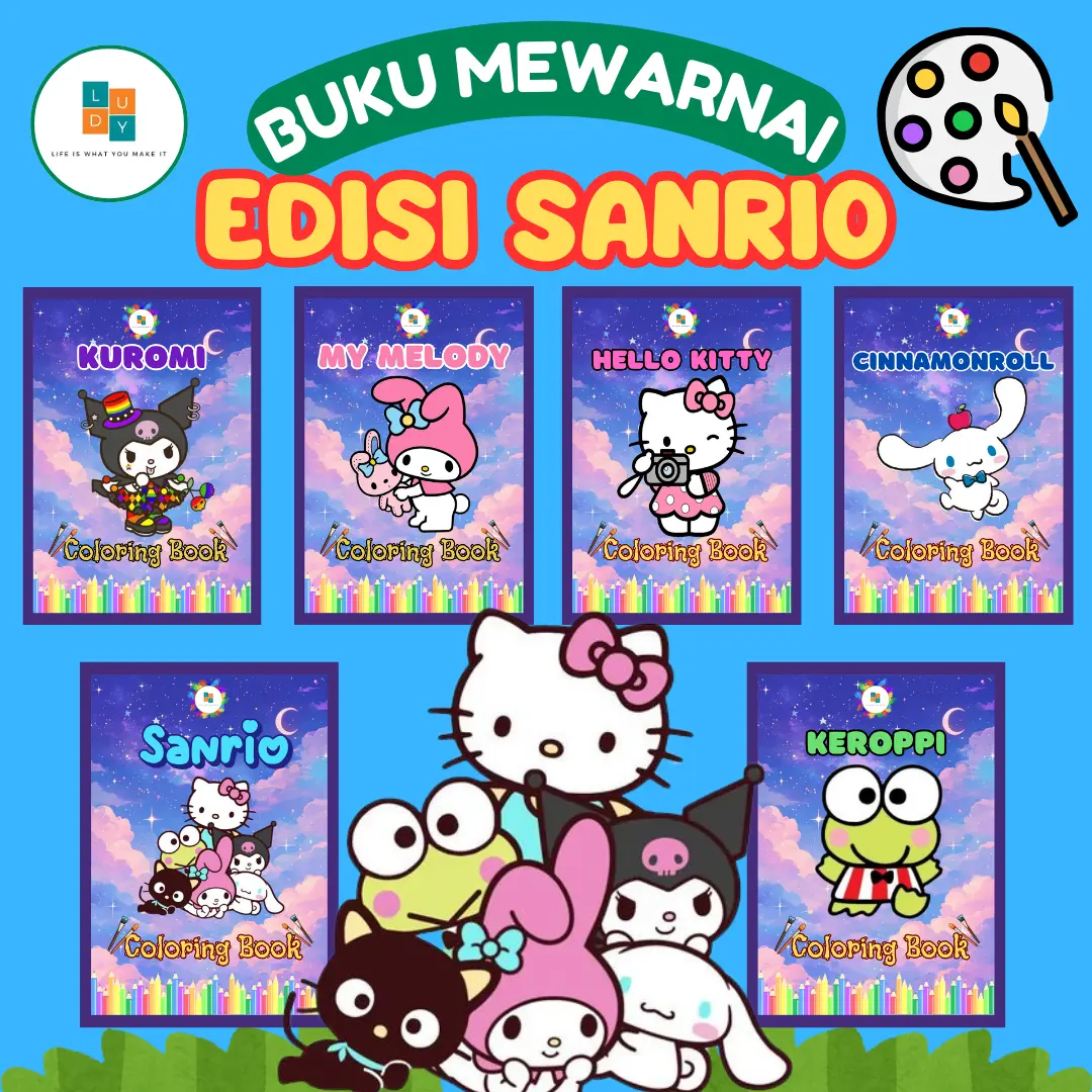 BUKU MEWARNAI EDISI SANRIO | BEST BUKU MEWARNAI UNTUK ANAK EDISI SANRIO DENGAN BANYAK MACAM GAMBAR YANG DAPAT MELATIH KREATIVITAS