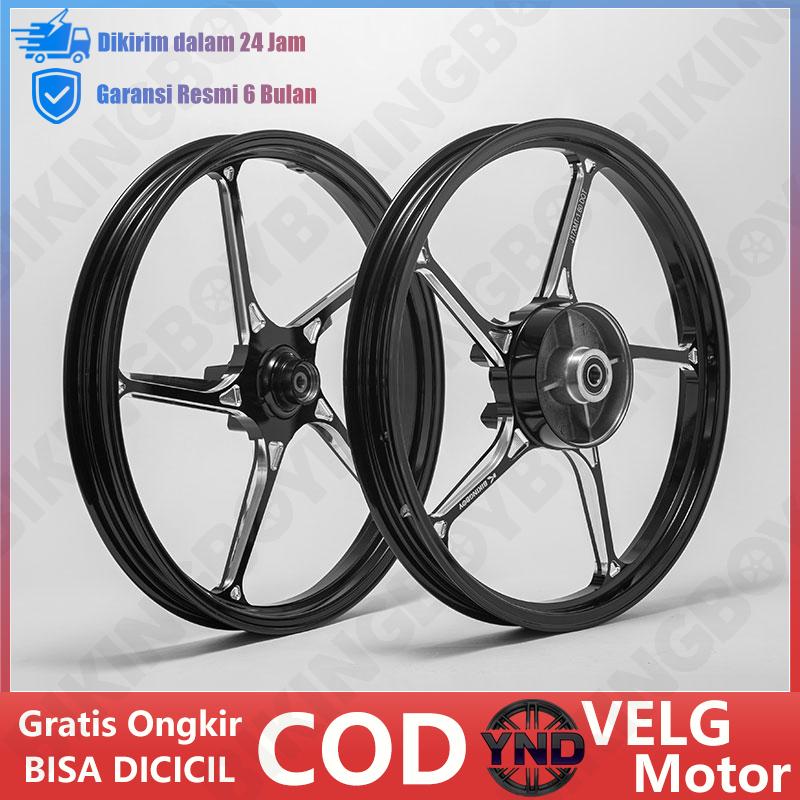 Velg Racing Rims Ring 17 CNC 1.6x17 Plug & Play - 1 Set Siap Pakai untuk Yamaha MX King 150 | 4 Hole Depan & 5 Hole Belakang,BIKINGBOY